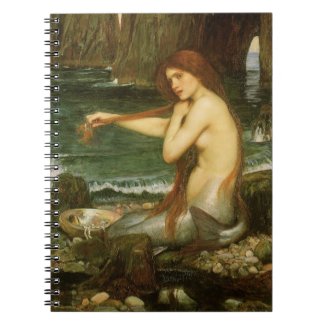 Mermaid by JW Waterhouse, Victorian Mythology Art Spiral Note Books