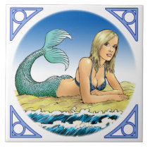 Mermaid by the sea tiles