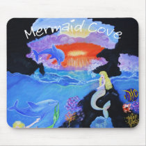 Mermaid Cove with Dolphins mousepads