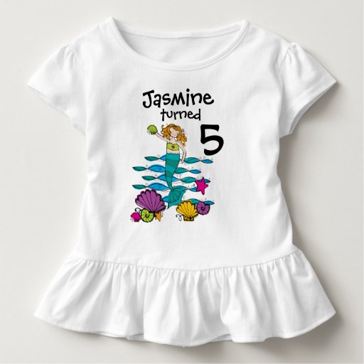 Mermaid Customizable Birthday T-shirt | Zazzle