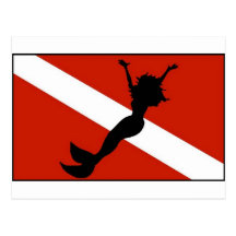 Mermaid Diver Flag Postcard