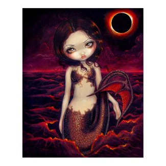 Mermaid Eclipse gothic moon fantasy Art Print print