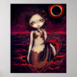Mermaid Eclipse gothic moon fantasy Art Print posters