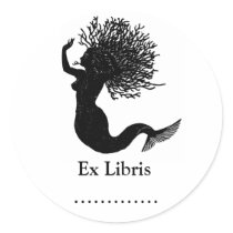 Mermaid Ex Libris Bookplate Sticker stickers