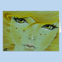 Mermaid face freckles Card cards