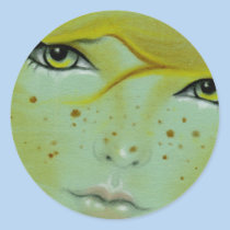 Mermaid face freckles Sticker stickers