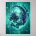 Mermaid Fantasy Art Print - Secret Kisses print