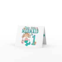 Mermaid First Birthday Invitations cards by Kewlkids Mermaid First Birthday Invitations cards