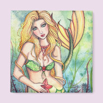Mermaid Fridge Magnet by Molly Harrison