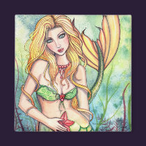 Mermaid Fridge Magnet by Molly Harrison magnets