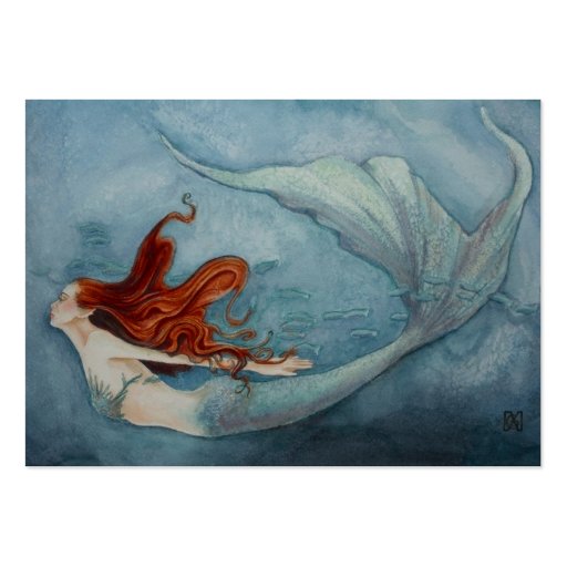 Mermaid Gift Tag Red 2 Business Card