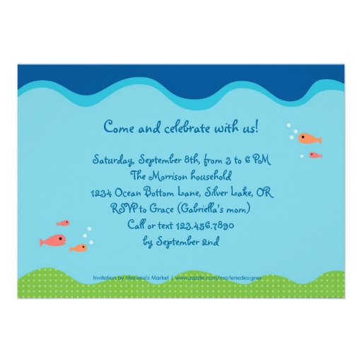 Mermaid Girl Birthday Party Photo Invitation