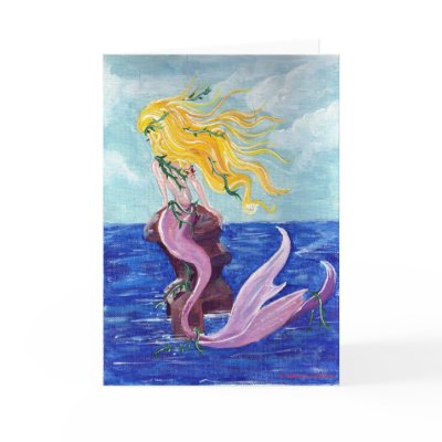 Mermaid Greeting Card (blank) by vaia