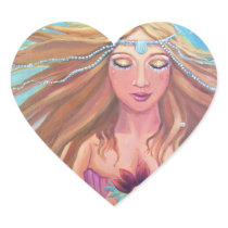 Mermaid Heart Shaped Sticker - 'Mermaid Wish' stickers