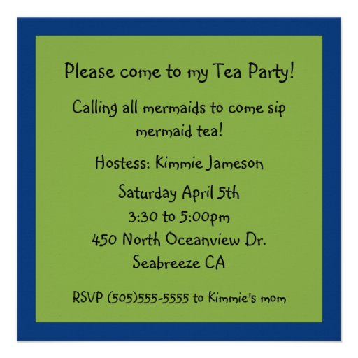 Mermaid II Tea Party Invitations