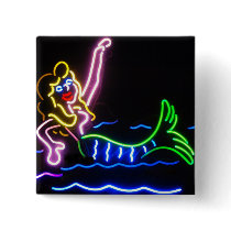 Mermaid in Neon Button