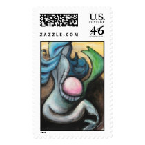 Mermaid in Transition postage by spunkyjunk Mermaid in Transition postage