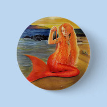 Mermaid Key Sunset Button buttons