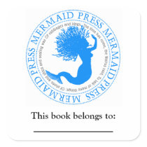 Mermaid Literary Quote Bookplate stickers