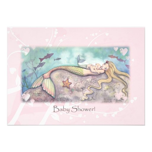 Mermaid Lullaby Baby Shower Invitations