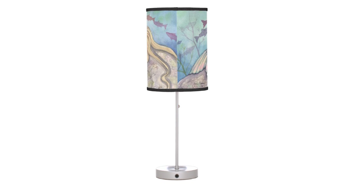 Mermaid Lullaby Cute Mother and Baby Nursery Art Table Lamp Zazzle