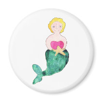 Mermaid Magnet by ginyhogan Mermaid Magnet