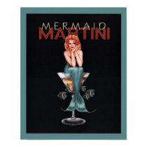 Mermaid Martini Posters