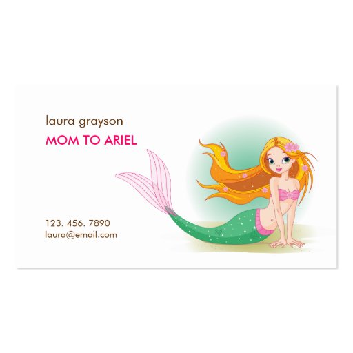 Mermaid Mommy Calling Card Business Card Templates