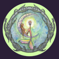 Mermaid Moon Fantasy Art Stickers stickers