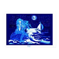 Mermaid moon posters by Annaart Mermaid moon posters