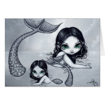 "Mermaid Mother and Child" Greeting Card