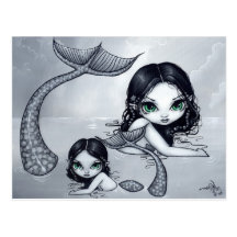 "Mermaid Mother and Child" Postcard
