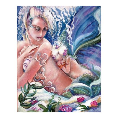 Mermaid Mother & Child Print by Creechers