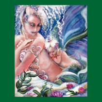 Mermaid Mother & Child Print by Creechers Mermaid Mother & Child Print