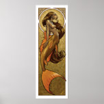 Mermaid Nouveau Bronze Print