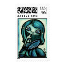 Mermaid on a shell postage
