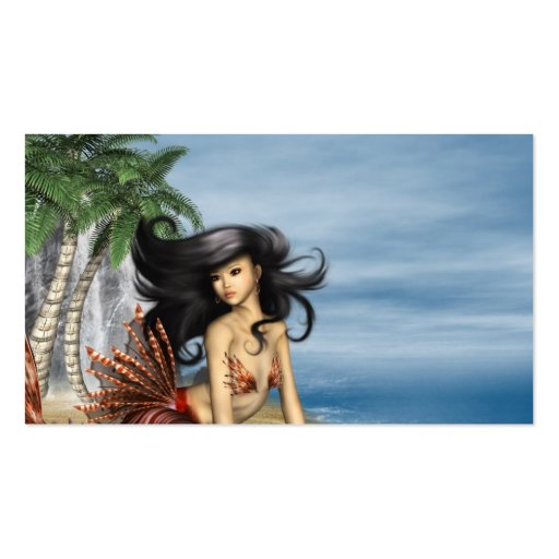 Mermaid on Beach Business Cards (back side)