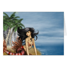 Mermaid on Beach Greeting Card