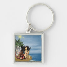 Mermaid on Beach Keychain