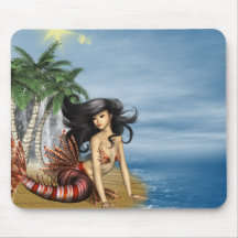 Mermaid on Beach Mouse Pad