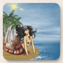 Mermaid on Beach Set of Six Coasters