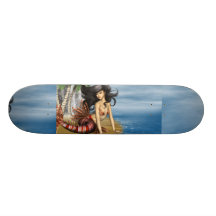 Mermaid on Beach  Skateboard