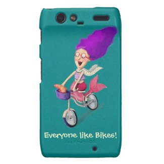 Mermaid on Bike Motorola Droid RAZR Cases