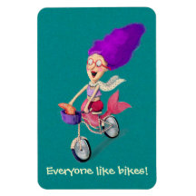 Mermaid on Bike Rectangular Magnets