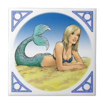 Mermaid on the beach tiles