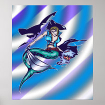 Mermaid Pirate Print and Poster posters
