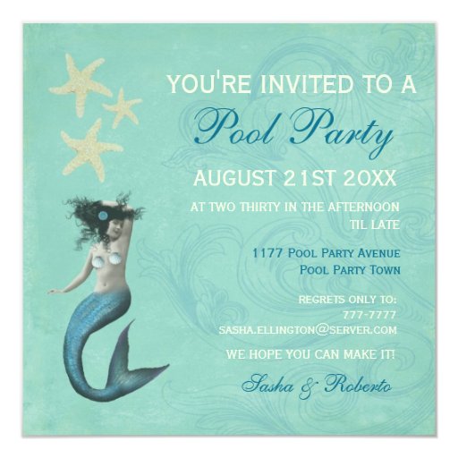 Mermaid Pool Party Invitation Zazzle