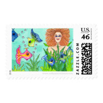 Mermaid Postage Stamps by PennyCork Mermaid Postage Stamps