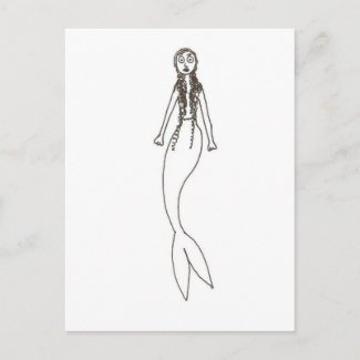 mermaid postcard
