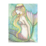 Mermaid Postcard Rainbow Tail by Molly Harrison